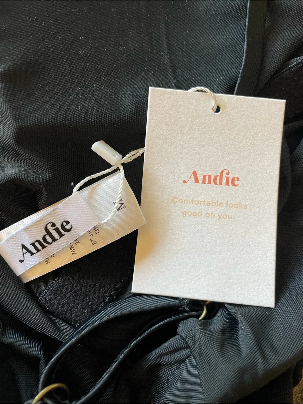 Andie The Asbury One Piece Black‎ High-Neck Swimsuit NWT